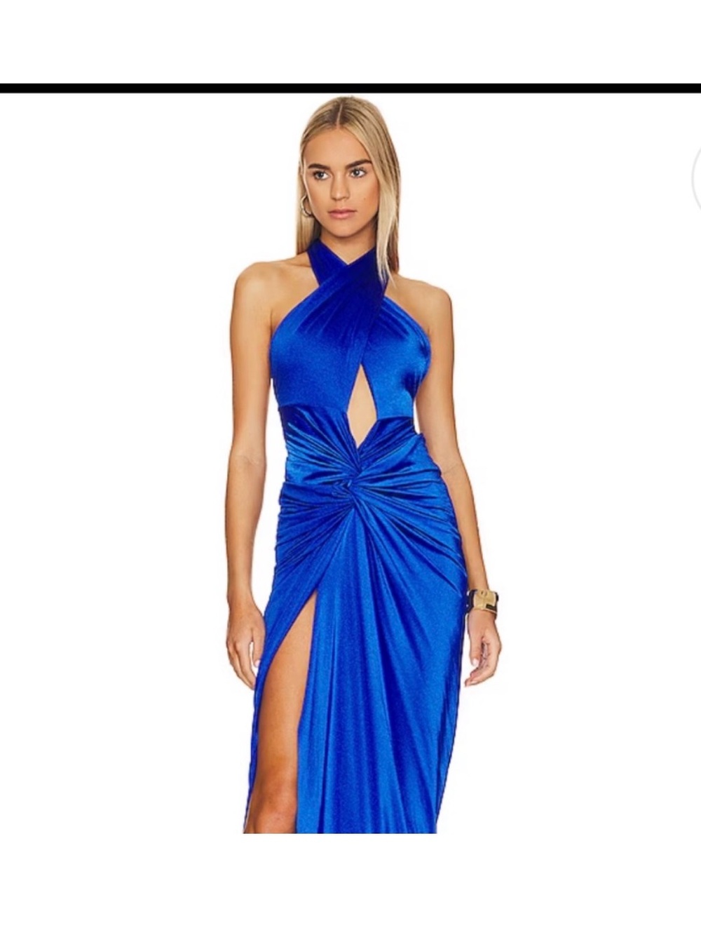 Baobab Collection Cobalt Halter Twist Midi Dress